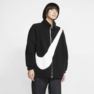 Jachete Nike Sportswear Swoosh Reversible Sherpa Dama Negrii Albi | LXRV-96873